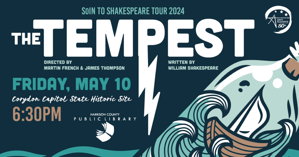 SHAKESPEARE ON THE SQUARE - 6:30 pm Friday, May 10, 2024 - THE TEMPEST - FREE EVENT - Corydon